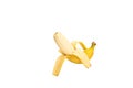 Half peeled ripe banana Royalty Free Stock Photo