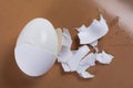 Half-peeled white boiled egg Royalty Free Stock Photo