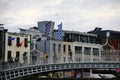 Half Penny bridge in Dublin, Temple Bar block Royalty Free Stock Photo