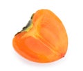 Half of persimmon fruit isolated white background clipping path Royalty Free Stock Photo