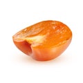 Half persimmon isolated on white background.