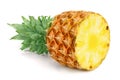 Half pineapple isolated on white background closeup Royalty Free Stock Photo