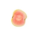 Half Pink Guava isolated on white background with clipping path.