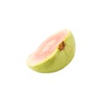 Half Pink Guava isolated on white background with clipping path.