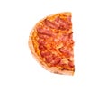 Half pizza bacon photo under angles