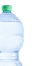 Half plastic bottle with water and drops, concept of nutrition and diet Royalty Free Stock Photo