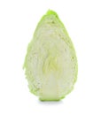 Half of pointed cabbage on white background Royalty Free Stock Photo