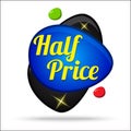 Half Price Colorful Offer Glossy Shiny Vector Icon Button