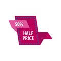 Half price reduction good offer sale vector illustration