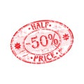 Half price rubber stamp