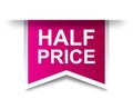 Half price tag label pink Royalty Free Stock Photo