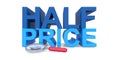Half price on white Royalty Free Stock Photo