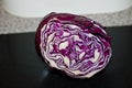 Half Of A Fresh Cut Supermarket Red Cabbage Royalty Free Stock Photo