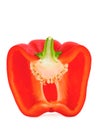 Half red paprika isolated on white Royalty Free Stock Photo