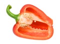 Half A Red Pepper Isolated Over White