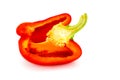 Half a red pepper over white Royalty Free Stock Photo