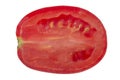 half of red ripe tomato isolated on white Royalty Free Stock Photo