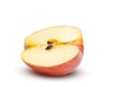 Half of Red and yellow apple isolated on white background, clipping path, full depth of field Royalty Free Stock Photo