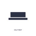 half rest icon on white background. Simple element illustration from music and media concept