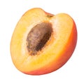 Half ripe apricot isolated on a white background Royalty Free Stock Photo