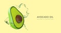 Half of ripe avocado, splash of clear liquid. Vegetarian natural product