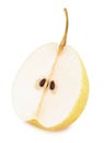 Half of ripe chinese pear isolated Royalty Free Stock Photo