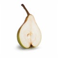Half of ripe green pear . Clipping path Royalty Free Stock Photo