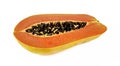 Half of ripe papaya fruit with seeds isolated on white background Royalty Free Stock Photo