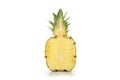 Half of ripe pineapple isolated on white background Royalty Free Stock Photo