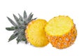 Half of ripe pineapple isolated on white Royalty Free Stock Photo