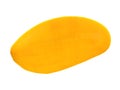 A half of ripe yellow mango fruit isolated on white background with clipping path Royalty Free Stock Photo