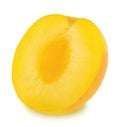 Half of ripe yellow plum isolated Royalty Free Stock Photo