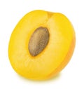 Half of ripe yellow plum isolated Royalty Free Stock Photo