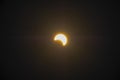 Half the shadow of the solar eclipse a natural phenomenon on Earth that is rare to see Royalty Free Stock Photo
