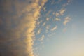 Half of the sky is completely clear and half is covered in clouds Royalty Free Stock Photo