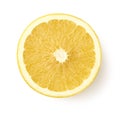 Half or slice of fresh ripe white grapefruit Royalty Free Stock Photo