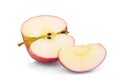 Half and slice red gala apple isloated on white Royalty Free Stock Photo