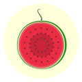 Half slice red watermelon icon Royalty Free Stock Photo
