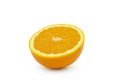 Half sliced oranges fruits isolated on white background with clipping path