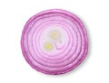 Half sliced red onion isolated on white background, flat lay