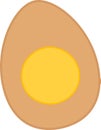 Half Spiced Corned Egg Flat Vector Illustration. Cut Open Seasoned Corned Egg Food Clipart. Royalty Free Stock Photo