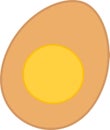 Half Spiced Corned Egg Flat Vector Illustration. Cut Open Seasoned Corned Egg Food Clipart. Royalty Free Stock Photo