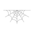 Half spider web isolated on white background. Halloween spiderweb element. Cobweb line style. Vector illustration for any design Royalty Free Stock Photo