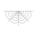Half spider web isolated on white background. Halloween spiderweb element. Cobweb line style. Vector illustration for any design Royalty Free Stock Photo