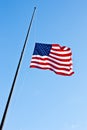 Half staff American flag Royalty Free Stock Photo