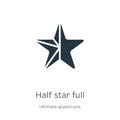 Half star full icon vector. Trendy flat half star full icon from ultimate glyphicons collection isolated on white background. Royalty Free Stock Photo