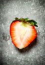 Half of the strawberries. Royalty Free Stock Photo