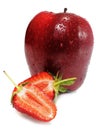 Half strawberry with apple Royalty Free Stock Photo