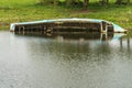 Half submerged boat wreck