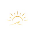 A half sun is setting downwards icon vector sunset concept for graphic design, logo, web site, social media, mobile app, ui